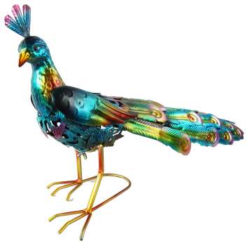 Pfau Solarfigur mit LED Farbspiel
